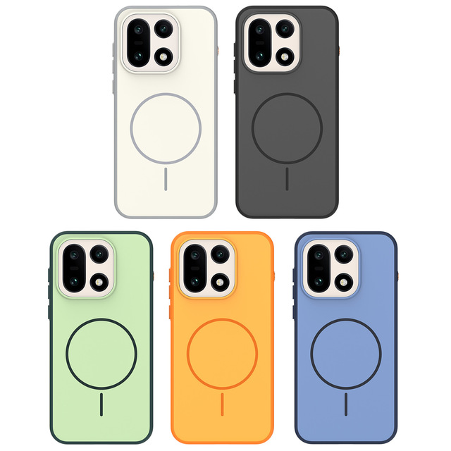 Business Magnetic Case for OnePlus 15, Matte Frosted Skin-Feel Slim TPU+PC 2 in 1 Shockproof Mobile Phone Cover for OnePlus 15