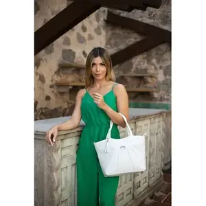 Bolso Tote Blanco para Mujer Fana Kaia, Clásico, Casual, con Cierre de Solapa, Microfibra, Cuero Sintético, Correa Extraíble, Uso Diario - Product Image 5