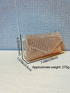 New Cross-border Fashion PU Mobile Phone <b>Bag</b> Full Chain Hand-held <b>Small</b> Square Cover Dinner <b>Bag</b> Polyester Daily Tanjing - Product Image 5