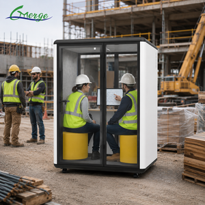 Bureau de chantier modulaire insonorisé <span class=keywords><strong>pour</strong></span> réunions temporaires, design moderne, structure en alliage d'aluminium, montage rapide - Product Image 1