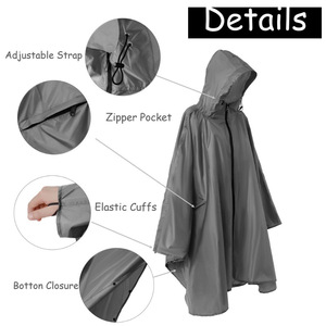 Thời Trang Unisex Mưa Cape Ngoài Trời Đi Xe Đạp Đi Bộ Đường Dài Áo Mưa Trọng Lượng Nhẹ Túi Mưa Poncho Cho Nhiệm Vụ Nặng Nề Công Nhân Biểu Tượng Tù<span class=keywords><strong>y</strong></span> Chỉnh - Product Image 1