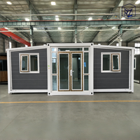Maison conteneur extensible à double aile, maison modulaire préfabriquée en acier pour cabane de vacances et maison d'hôtes Ray-Zen
