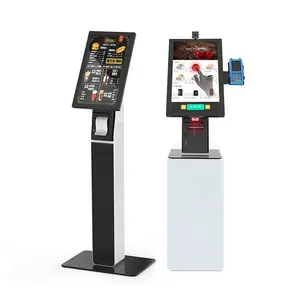 21.5 '' Indoor Queue Management System Kiosk Advertising Equipment Touch Restaurant Self Order Kiosk