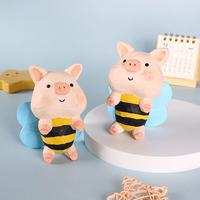 Ornement sculpté en bois abeille cochon, décoration de bureau créative et mignonne, cadeau pour stand transfrontalier