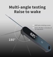 Termometer Baca Cepat 0,6 Detik Tahan Air IP67 Akurasi Tinggi 180 °   Termometer Makanan Layar Putar Otomatis