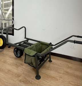 Conteneur à rouleaux en métal léger en acier personnalisable <span class=keywords><strong>Chariot</strong></span> à une roue Barrow Carp Fishing Hand Cart Overflow Fish Bait OEM - Product Image 2