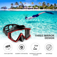 Vente en gros de masques de plongée en silicone, 3 lunettes, grandes lunettes de plongée pour adultes, en stock