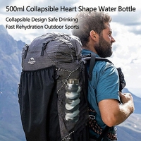 Bouteille d'eau pliable en silicone sans BPA, personnalisée, portable, 500 ml, arc-en-ciel, pour le sport et les voyages