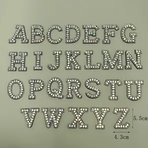 Parches de letras con diamantes de imitación, con nombre 3d, A granel, A la Z, apliques con letras