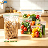 OEM/ODM diepvriesvoedsel opbergzakken, transparante sandwich grip seal plastic ziplock zakken met gekleurde bovenkant