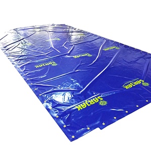 Custom PVC Tarps Waterproof <strong>Grounding</strong> <strong>Sheet</strong> with Brass Grommets &amp; Edge Sewn Three Stitches Tarpaulin 900gsm Roof Tarpaulin - Product Image 5