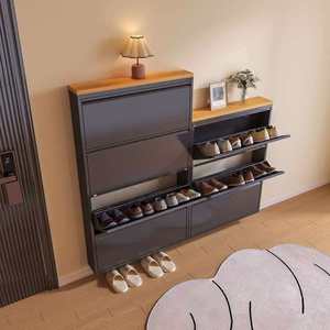 Modern Minimalist Shoe Rack with 6 Shelves Space Saving Storage Cabinet for Entryway Home Furniture Floor Mount Design - Product Image 1