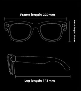 Gafas Inteligentes M01 con Cámara, Compatibles con Contestar y Rechazar Llamadas, Protección Contra Luz Azul, Lentes de Sol, Compatibles con Escuchar Música - Product Image 6