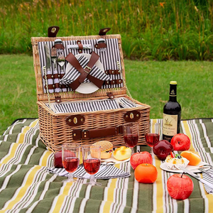 Cestas de <span class=keywords><strong>picnic</strong></span> de mimbre tejidas a mano de buena calidad personalizadas ecológicas para <span class=keywords><strong>2</strong></span> <span class=keywords><strong>personas</strong></span> - Product Image 2