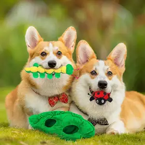 Hide And Seek Dog Puzzle Toys For Training Interactive Squeaky Dog Toys Plush Dog Toy Games Bugs In Leaf 3Pcs