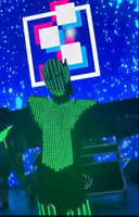 Combinaison de danse programmable à LED RGB pour toute la silhouette, avec masque LED, DMX512, pour spectacle de groupe sur scène