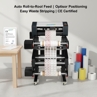 Cortadora de Vinilo Automática con Eliminación de Residuos y Alimentación Continua, Plotter de Vinilo Kiss Cut con Sensor Óptico, Cortadora de Etiquetas de Rollo a Rollo con Corte de Contorno
