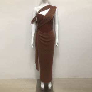 <span class=keywords><strong>Abito</strong></span> lungo vintage monospalla da <span class=keywords><strong>donna</strong></span>, elegante in <span class=keywords><strong>tulle</strong></span>, da sera, con vita asimmetrica e nappe - Product Image 4