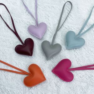 Peach Shape Keychain Diy Pu Leather Heart <b>Charms</b> <b>Bag</b> <b>Charm</b> Cute Pendant Accessories - Product Image 5