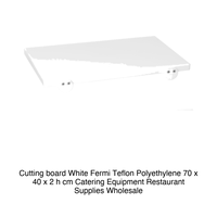 Planche à découper en polyéthylène blanc 70 × 40 × 2 h cm, avec supports antidérapants