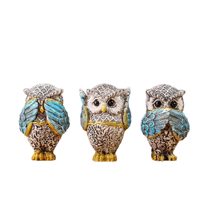 Figura Decorativa de Búho de Resina Pintada a Mano, Ecológica, para Decoración Navideña del Hogar, Sala de Estar, Escritorio, Mueble de TV - Product Image 1