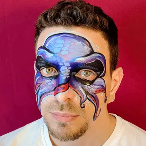 Halloween Makeup Multi Color Face Body Paint Halloween Party Ball Game Fan Fancy Body Art Makeup Pigment Brush Face Body Painting