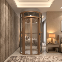 Ascenseur résidentiel au design moderne, petit ascenseur circulaire résidentiel à traction sans engrenages pour appartement
