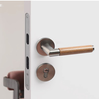 Serrure de porte en noyer moderne pour intérieur maison rétro salle de bain chambre pour Villa hôtel appartement application