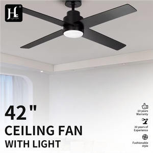 Ventilador de Techo Eléctrico Moderno de 52 Pulgadas con Luces LED, 4 Aspas y Control Remoto Inteligente, Motor de CC de Perfil Bajo, Cuerpo de Lámpara de Hierro - Product Image 2