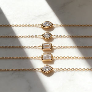 תכשיטי נירוסטה מצופים זהב 18 קראט של MICCI, צמיד אופנתי משובץ זירקון לנשים, עמיד בפני כתמים. - Product Image 4