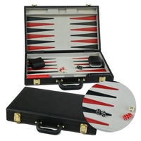 Table d'échecs pliante en cuir PU pour adultes, boîte de Backgammon