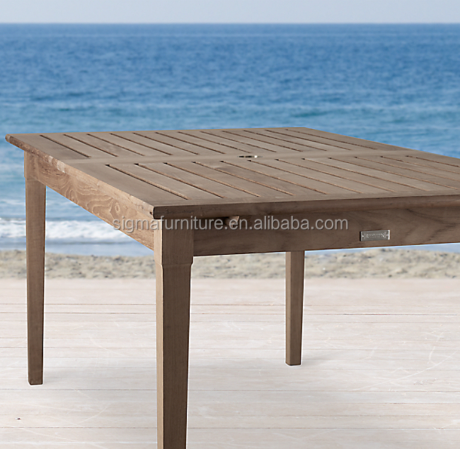 simple style garden outdoor furniture patio furniture teak rectangular dining table and chairs dining set
