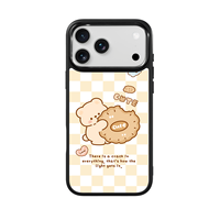 Coque de téléphone AG Feeling Black Edge avec motif ours en relief doré pour iPhone 17, 17 Pro Max, 16 Pro, 15 – Coque magnétique