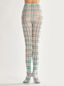Medias <span class=keywords><strong>de</strong></span> Diseño Geométrico a Cuadros, Estilo Británico, Tartán, Semitransparentes, Estampadas, para Mujer - Product Image 5