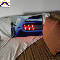 Tableaux muraux de voitures avec éclairage LED, affiches modernes de voitures, toiles décoratives de voitures de course urbaine pour la maison