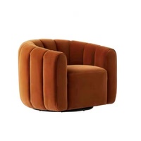 Fauteuil individuel moderne de luxe - Fauteuil confortable en velours avec pieds dorés pour salon et bureau