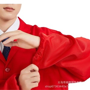 Bata de laboratorio roja satinada personalizada para taller de fábrica, ropa de trabajo para hombre con impresión de logotipo, material de fibra de poliéster - Product Image 1