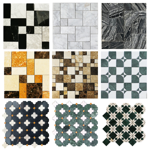 Mosaico Geométrico de Mármol Verde y Blanco de Lujo, Mosaico Chevron de Mármol Natural Premium para Baño y Cocina - Product Image 3