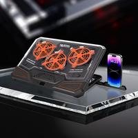 Nouveauté NUOXI C500 Refroidisseur d'ordinateur portable à trois ventilateurs avec réglage du ventilateur à quatre vitesses, supports de refroidissement pour ordinateur portable avec support pour téléphone