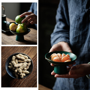 Shangyan Ceramic Fruit Plate Round Tea Ceremony Dessert Dish Pottery <b>Snack</b> <b>Tray</b> - Product Image 2
