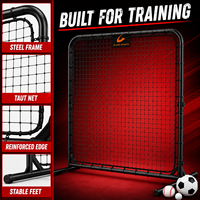 Filet de rebond pliable multi-sports avec structure en acier stable pour le football, le baseball, le golf et l'entraînement en extérieur