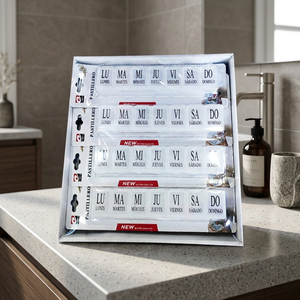 Portapillole Classico in Plastica Rettangolare Bianco 3068, 12 Scomparti per Vassoio, Organizzatore Settimanale per Medicinali, Modello 11648 - Product Image 3