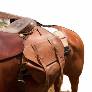 Sac de selle d'équitation en cuir véritable de haute qualité, entièrement personnalisable, fabriqué par Y&Z Enterprises, brun - Product Image 1