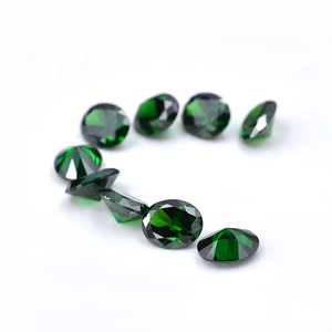 Pedras de aniversário zircônia cúbica, soltas, verde esmeralda, oval, corte, pedra de zircônia, venda imperdível - Product Image 3