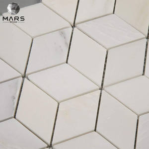 Azulejo de mosaico hexagonal de diamante con rombos en 3D, azulejo de mármol blanco de doble ilusión, <span class=keywords><strong>2x3</strong></span> - Product Image 5