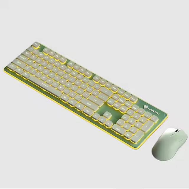 Alibaba Online Shopping Website LANGTU LT600 Backlit Full Metal Panel Membrane Keyboard Mouse Set
