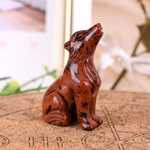 Oferta Especial: Escultura de Lobo en Piedra Natural, Tallado en Cristal, para Decoración y Sanación - Product Image 3