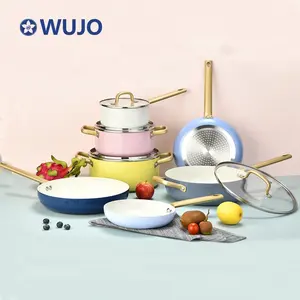 WUJO Germany Cookware Sets Unique Ceramic Coating Metal Aluminum Cookware Sets