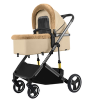Poussette bébé en lin avec nacelle haute, pliable, multifonction, siège inclinable, landau de voyage pour nouveau-né jusqu'à 3 ans
