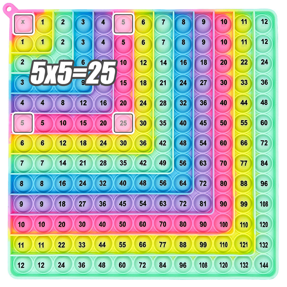 Rainbow Silicone Squeeze 12x12 Math Multiplication Board preview 4